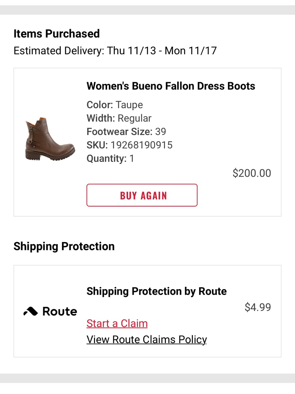 Bueno Taupe Leather Ankle Boots with Buckle Accent - Picture 6 of 7